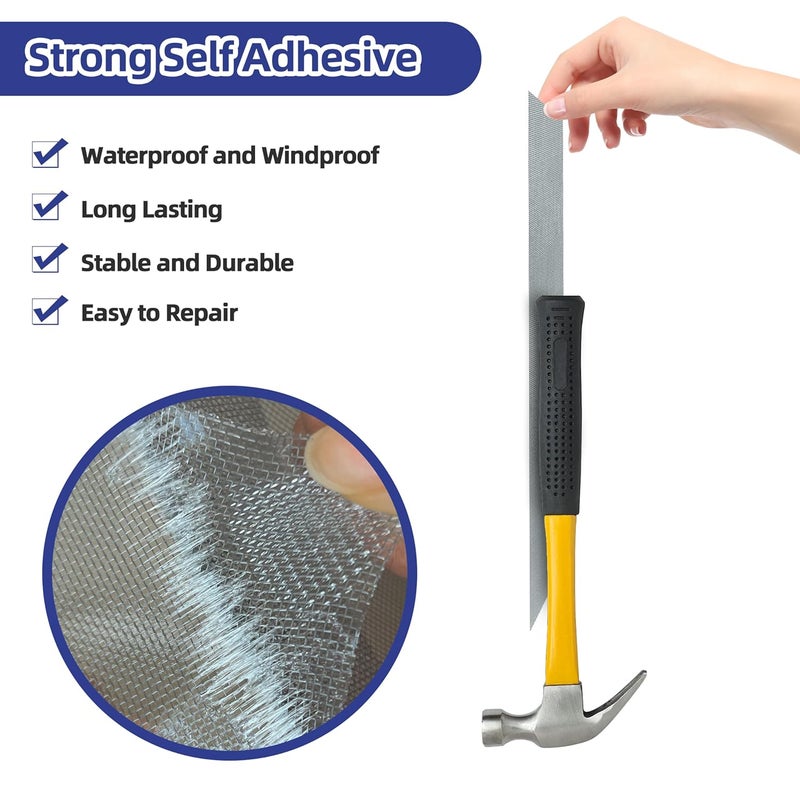 KING MOUNTAIN Grey Window Screen Repair Tape,3inX10FT Heavy Duty Screen Repair Kit for Window Screen and Screen Door,Strong Adhesive & Waterproof Window Screen Patch - Image 4